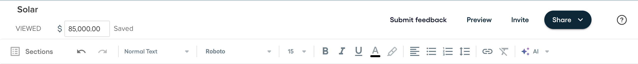 Top Bar WYSIWYG