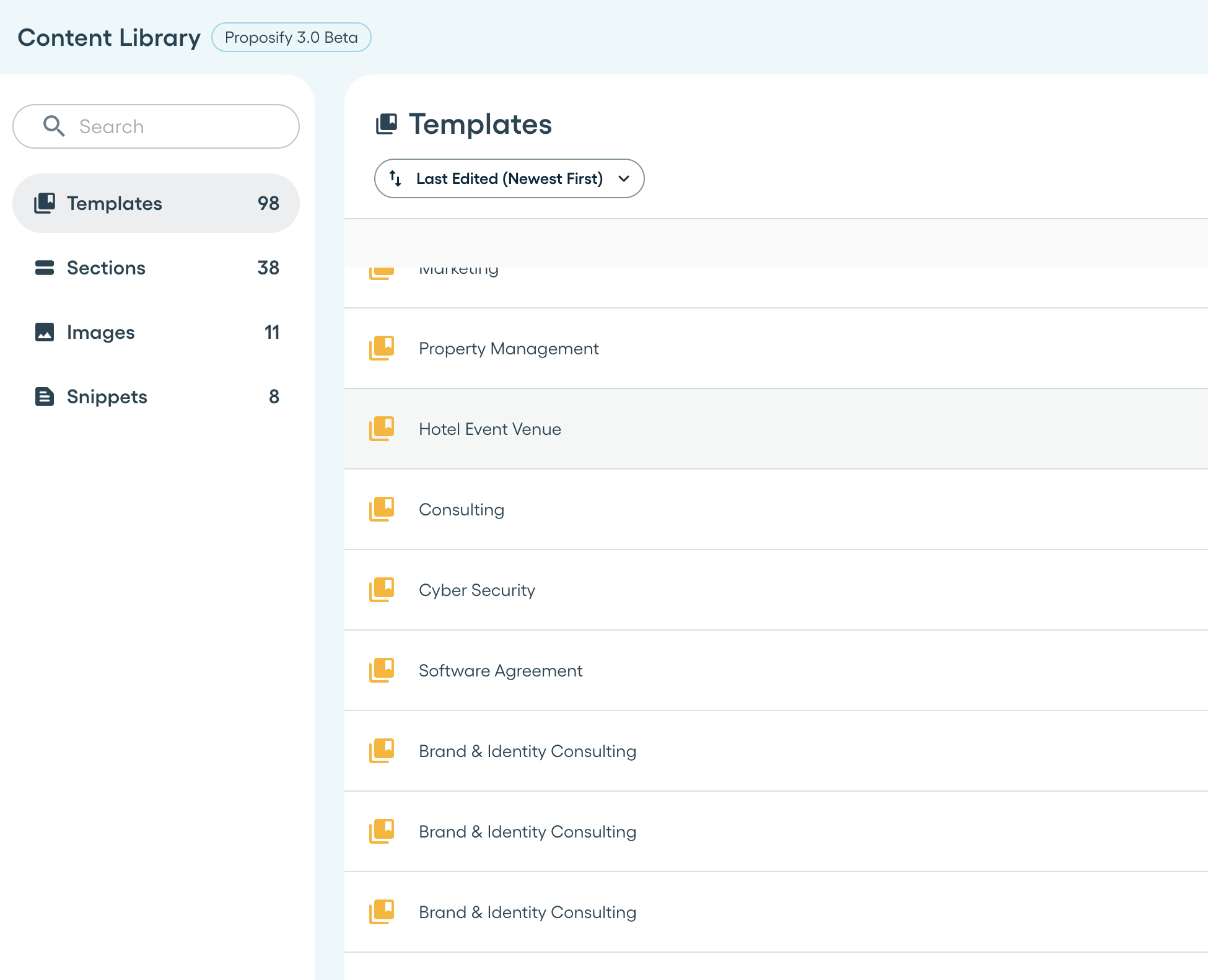 Template library list