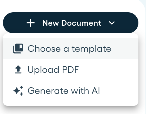 New document button